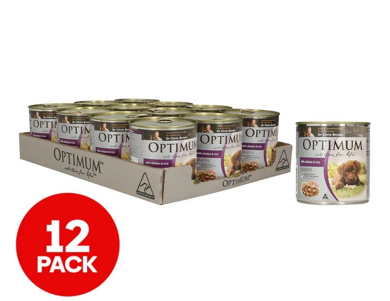 Optimum Dog Wet Puppy Chicken Rice 700g 12pk Optimum Dog Wet Puppy Chicken Rice 700g 12pk
