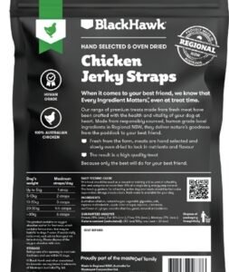 Black Hawk Dog Treats Beef Jerky Straps 100g