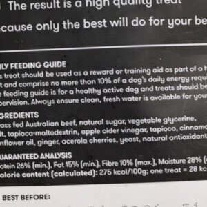 Black Hawk Dog Treats Beef Jerky Straps 100g