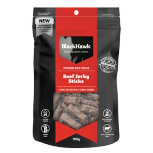 Black Hawk Dog Treats Beef Jerky Sticks 100g