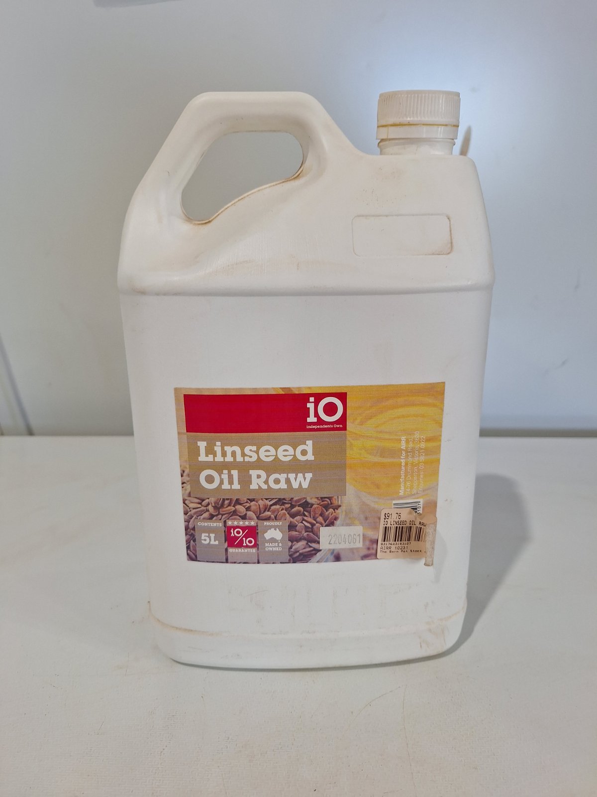 Io Linseed Oil Raw 5l