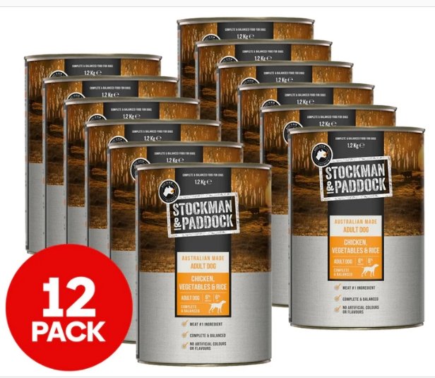 Stockman & Paddock Tin Dog Food Chicken [sz:12 X 700g]