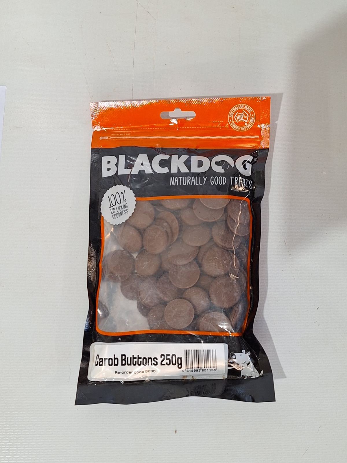 Black Dog Carob Buttons 250gm Black Dog Carob Buttons 250gm