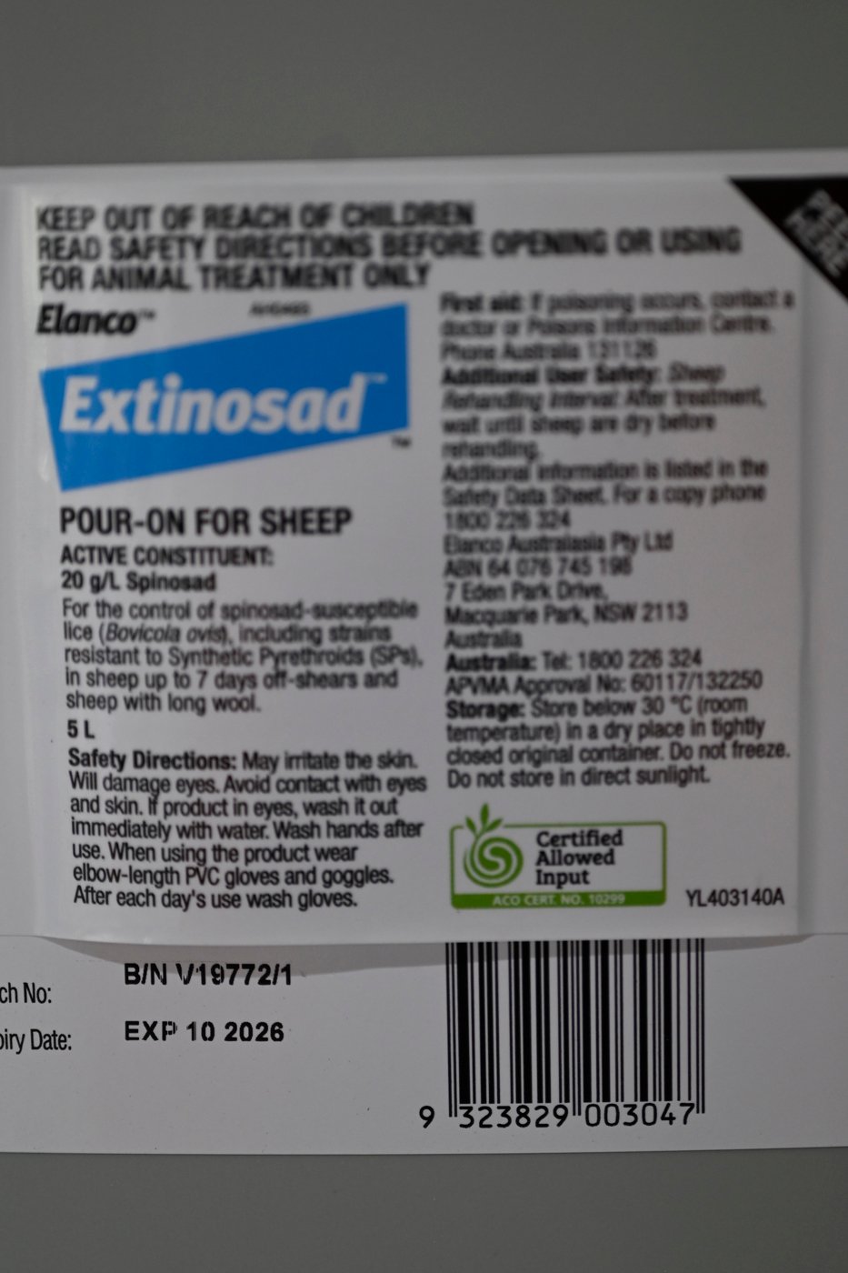 Extinosad Pour On 5l Extinosad Pour On 5l
