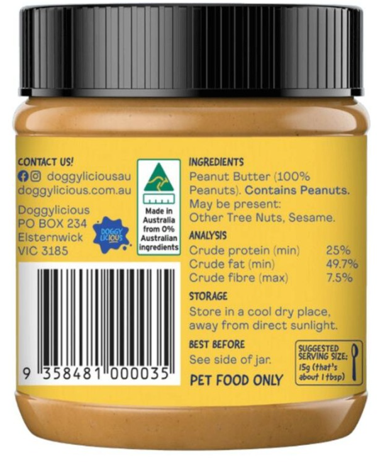 Doggylicious Doggy Original Peanut Butter 250g Doggylicious Doggy Original Peanut Butter 250g